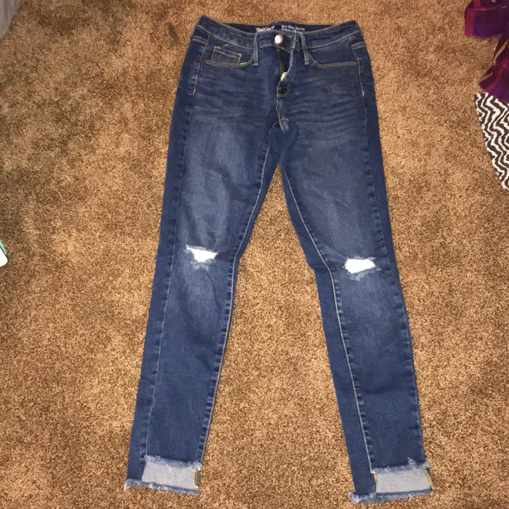 straight ripped jeans